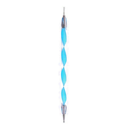 Easy PaperArt Spiral Dual Head Quilling Slotted Tool Embossing Pattern Cardstock Paper Flowers Nail Art Dotting Tools Point Drill Creasing Pen Pottery Ceramics Clay Sculpting Tool (Blue)