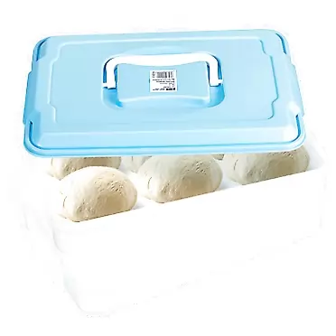 Tioncy Dough Proofing Box Double Layers with Lid Pizza Dough Proofing Tray Translucent Box with Cover Dough Tray Food Storage Box Container for Home Kitchen Restaurant, 13 x 8.3 Inches (Blue)