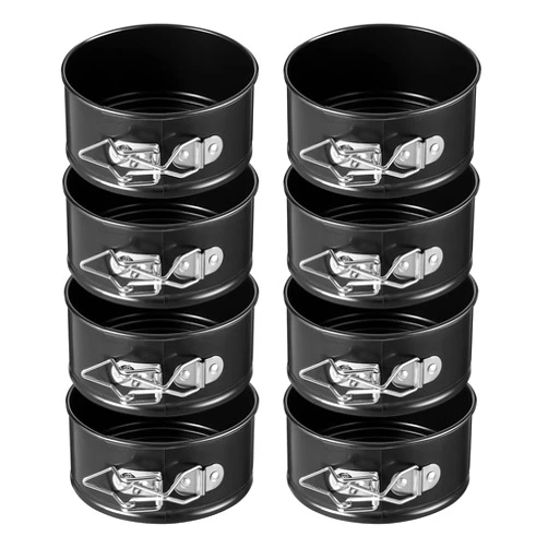 MAQUITA 8 Pcs 4 Inch Springform Pan Mini Springform Pan Small Leakproof Round Cake Pan Mini Cheesecake Pan with Removable Bottom Nonstick Baking Cake Mold for Mini Cheesecake Pizza