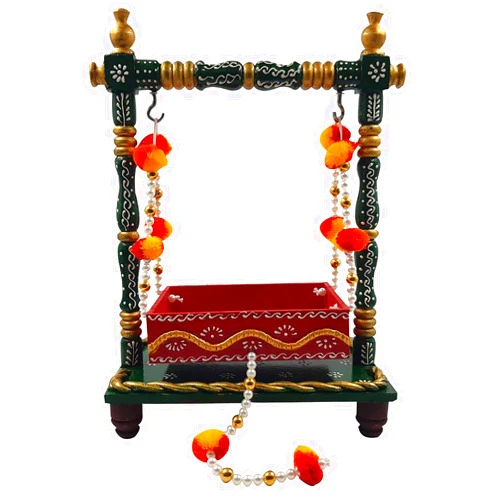 Generic Bhuvika Jhula for Laddu Gopal - Janmashtami Jhula - Decorative Jhula - Laddu Gopal Jhula, Multicolor