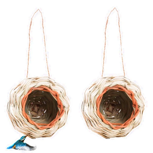 WDEFUN Humming Bird Houses for Outside Hanging, Ball Shape Wren Bird Houses for Nest, Great for Garden Patio Lawn Office Indoor 2 Pack