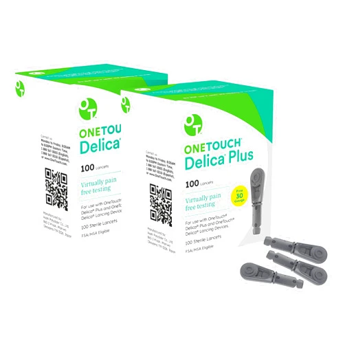 OneTouch Delica Plus Lancets for Diabetes Testing | Fine 30-Gauge Lancets for Blood Test | Diabetic Supplies for Blood Sugar Monitor | Diabetic Lancets for Lancing Device, 200 Count