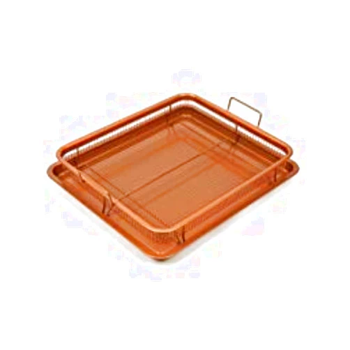 Copper Chef Nonstick Copper Crisper Pan, 12 x 18 Inch Deluxe, 2-Piece Set, Copper