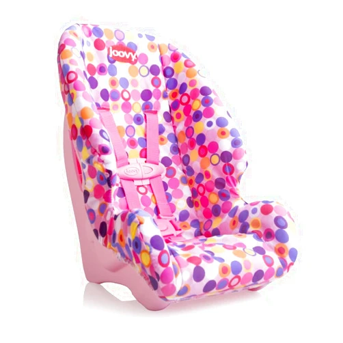 Joovy Toy Booster Seat & Functional Doll Car Seat Featuring Crash-Tested Latch System for Safety, Machine-Washable Cover for Easy Cleaning, and Five-Point Harness - Fits Dolls 12” to 22”, Pink