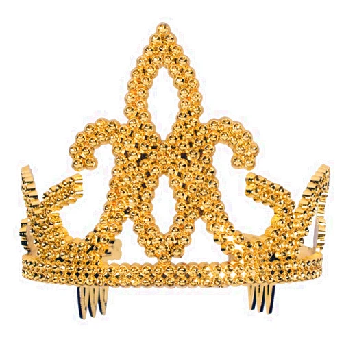 Forum Novelties Gold Plastic Princess Tiara with Combs