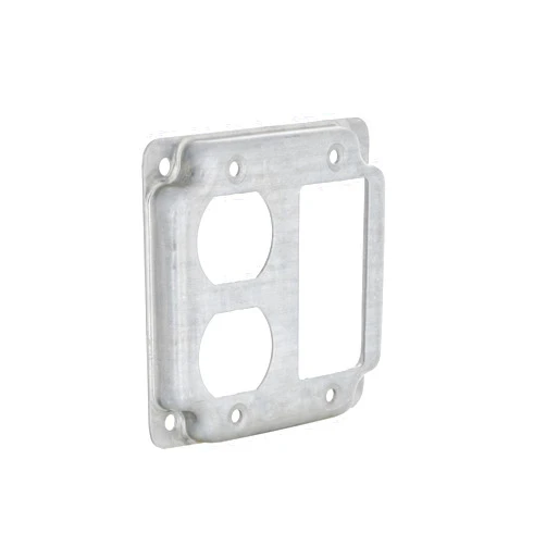 RACO Hubbell-Raco 915C 1 GFCI and 1 Duplex Receptacle 4-Inch Square Exposed Work Cover