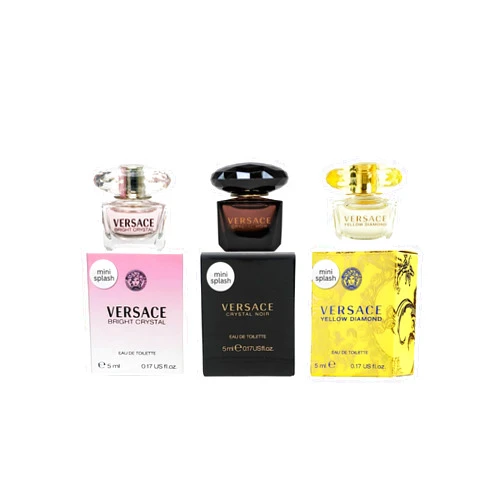 Versace Perfume for Women Variety 3-Piece Mini Gift Set – Yellow Diamond, Crystal Noir, Bright Crystal
