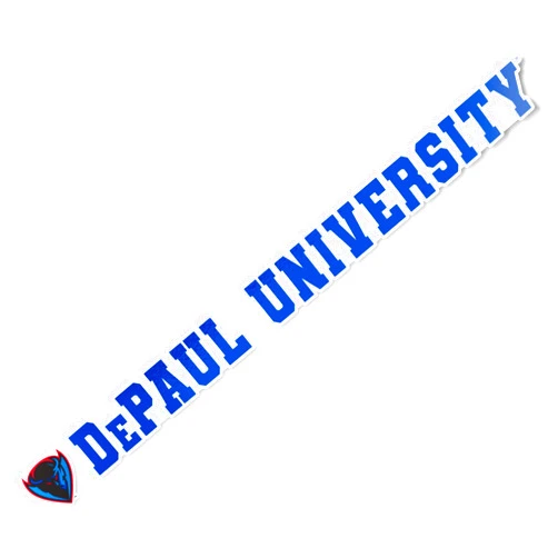 Desert Cactus DePaul University Sticker Blue Demons Name Logo Vinyl Decal Laptop Water Bottle Car Scrapbook (15 Inch Sticker)