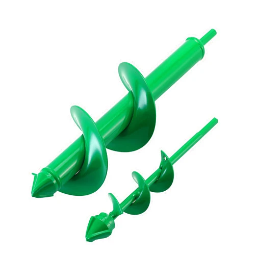 VUDECO Garden Auger Drill Bit for Planting 2 PCS, Bulb Planter Tool, Auger Post Hole Digger, Easy Garden Drill Auger Bit Planting, Spiral Drill Bit, Earth Planting Auger for Cordless Drill - Green