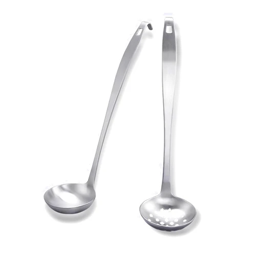 TENTA KITCHEN Stainless Steel Soup Ladle,Serving Ladle Scoop And Slotted Spoon Set Of 2 with Hook and Hole for Easy Hanging,Cooking Utensils Set for Kitchen