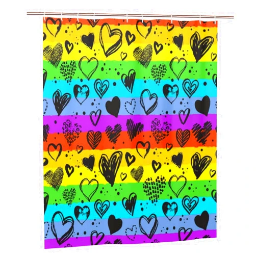 Suonity Gay Pride Lgbd Rainbow Waterproof Bathroom Shower Curtain, Home Hotel Bathroom Decoration Shower Curtain, Curtain.