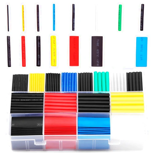 Ginsco 580 pcs 2:1 Heat Shrink Tubing Kit 6 Colors 11 Sizes Assorted Sleeving Tube Wrap Cable Wire Kit for DIY