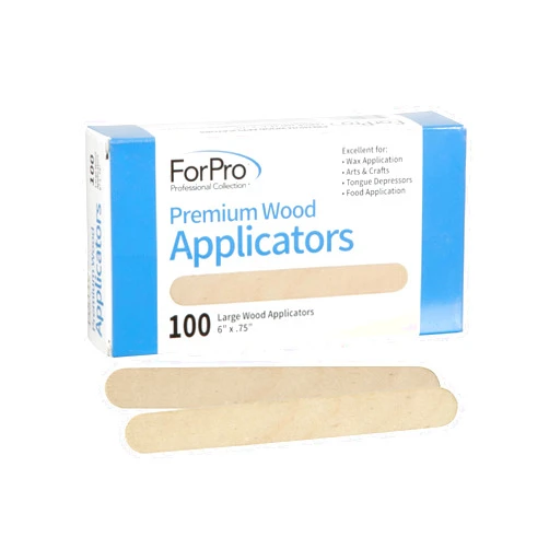 ForPro Professional Collection Premium Wood Applicators, Non-Sterile, Hair Removal Waxing Sticks, Large, 6