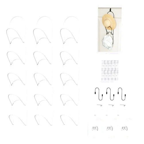 LINFIDITE 15 Pack Baseball Hat Rack Hanger Holder Organizer Multi Hook Wall Mounted Over Door Cap Display Storage Rack Cap Holder, Closet HangingStorage Rack w Hanging Hook Black