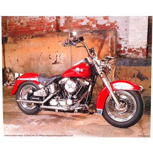 Impact Posters Gallery Vintage Red Harley Davidson Motorcycle Wall Decor Art Print Poster (16x20)