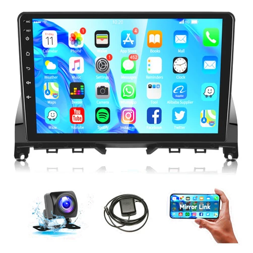 Rimoody Android Car Stereo Radio for Mercedes Benz C-Class C180 C200 C230 C250 C300 C350 W204 S204 2006-2011 with GPS Navigation, Rimoody 9'' Touchscreen Bluetooth FM WiFi Mirror Link Backup Camera
