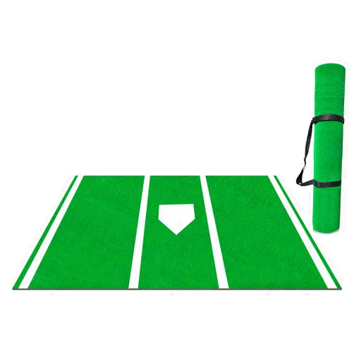 Beoub Heavy Duty Batting Mat Portable Softball Baseball Inlaid Home Plate Hitting Mats Batters Box Turf Matt for Home Cage Floors Garage Backyard Indoor Outdoor with Carry Strap