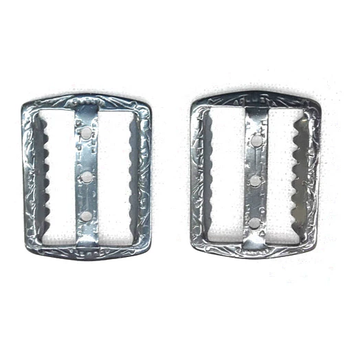 Katz Trimming / Trims Unlimited 2 Vest Buckle, Flat Slide with Design Fastener, Dark Pewter Gun Color Plating 3/4