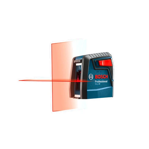 BOSCH GLL 30 30 FT Self-Leveling Cross-Line Laser, Includes 2 AA Batteries & Flexible Mounting Device