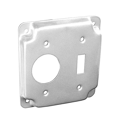NA Industries 4 Inch Finished Square Cover, Raised 1/2 Inch - Toggle & Single Receptacle