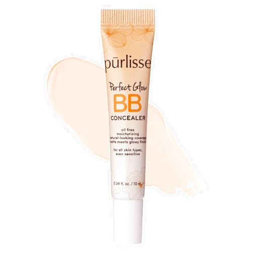 pūrlisse Perfect Glow BB Cream Concealer - Hydrating Under Eye Concealer with Jasmine and Goji & Hawthorn Berry - Oil Free Makeup for Dark Circles, Redness & Fine Lines - Fair (0.34 oz)
