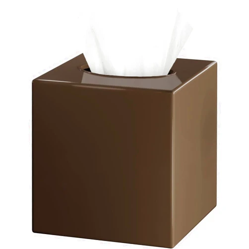 DWËLLZA HOMË Bronze Tissue Box Cover Square - Plastic Facial Tissue Box Holder - Decorative Cube Tissue Holder Dispenser Fits Any Vanity Countertop, Bedroom Dresser, Office, Bathroom Decor