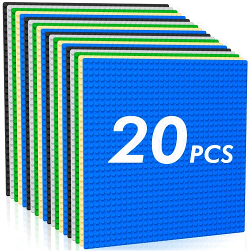 Pokiiulk Classic Baseplates Building Plates-Pack of 20 Large 10