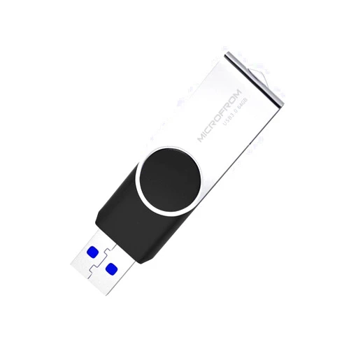 MICROFROM USB 3.0 Flash Drive 64GB USB Flash Storage with 360°Rotated Design, Speed up to 150MB/S Memory Stick with ABS and Metal Design for Data Storage and Backup(64G,Black) 64GB X1