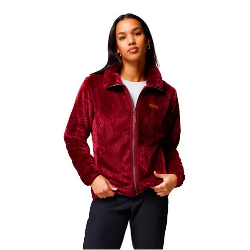 Columbia Womens Fire Side II Sherpa Full Zip Fleece Jacket, Rich Wine, Small