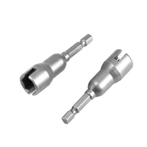 QWORK Wing Nut Driver, 2 Pack, Power Wing Nut Drill Bit Socket Tool with 1/4 Quick Connect Hex Shank, for Panel Wing Nuts, Screws Eye C Hook