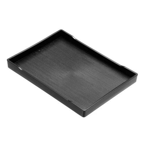 PATIKIL 12x9 Fast Food Tray, Plastic Reusable Recyclable Multi-Purpose Rectangle Serving Tray for Restaurant Home Kitchen, Black