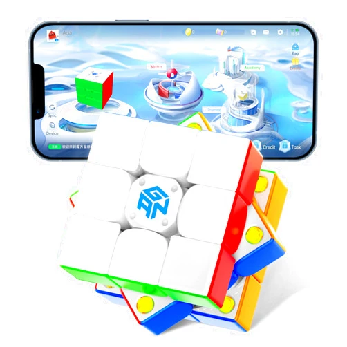 GAN 356 i Carry S Smart Cube Magnetic, 3x3 Speed Cube Intelligent Tracking & Replaceable Batteries with CubeStation App, Compatible with iOS 9.0+, Android 4.4+ Devices for Kids Beginner