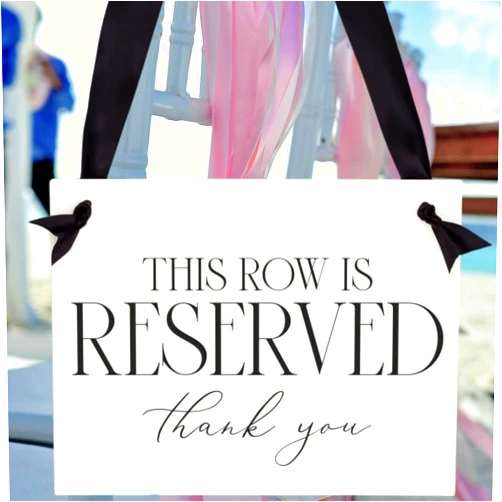 Yumoquee Wedding Memorial Sign Ring Bearer Wedding Sign & Flower Girl Ceremony Banner Classic This Row Reserved Chair Signs