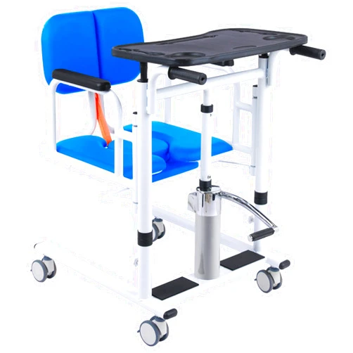 HCZION Hydraulic Patient Transfer Lift Chair for Home Multifunctional Transfer Wheelchair Adjustable Seat Height Shower Chair-B