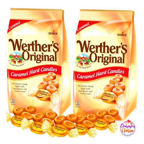 Common Classic Candy Company Werther's Original Caramel Hard Candy, Bulk Size 30 oz (2 Pack) | Packaged and Distributed by Common Classic Candy Company