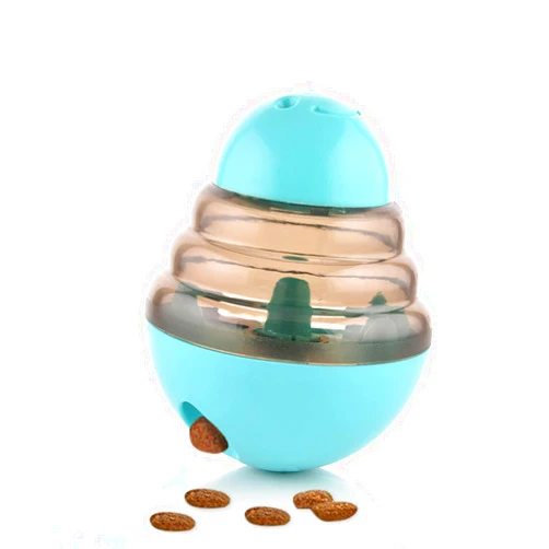 Guardians Treat Dispensing Dog Toy, Tumbler Dog Cat Food Dispenser Slow Feeder Ball Toys, Interactive Chase Toys for Pets Increases IQ (Blue)