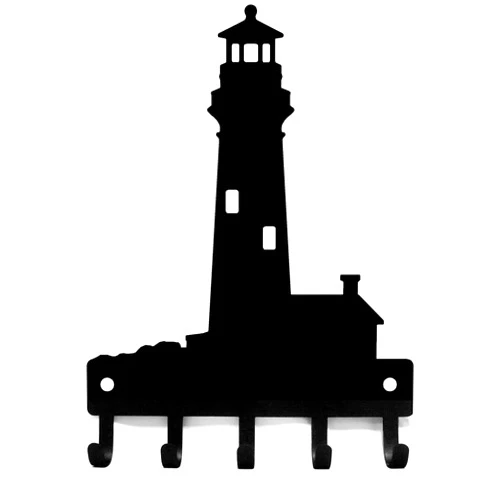 The Metal Peddler Lighthouse Key Rack - Small 6 inch Wide - Made in USA. Wall Mounted