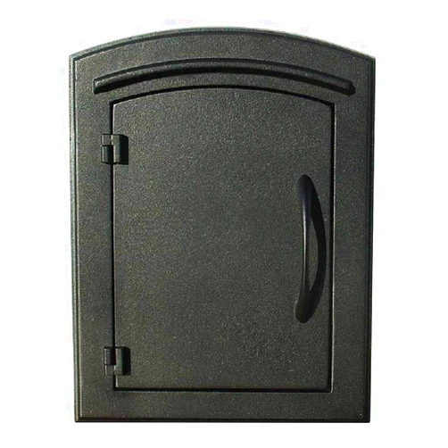 Qualarc MC-1400-BLK Manchester Plain Door Column Mount Non-Locking Mailbox, Black