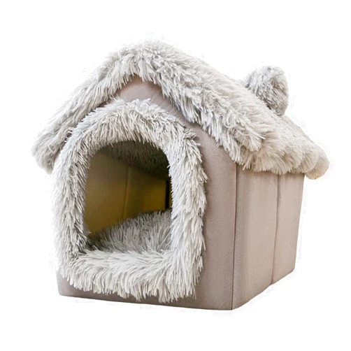 PetPhindU Dog Houses Soft Indoor Enclosed Tent Huts Warm Cave Dog Kennel House Type Winter Warm Small Dog Teddy Four Seasons Universal Removable and Washable Dog House Cat Nest Bed Pet Supplies