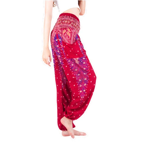 Boho Pants 2-Pocket Flowy Harem Pants Women for Yoga Travel Hippie Clothes