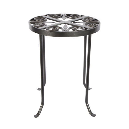 Achla Designs VTT-01 Round Trivet Wrought Iron Plant Stand, Graphite