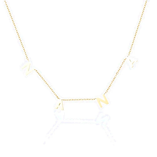 Bloomfall 18K Gold Plated Stainless Steel Dainty Simple Design Mama Nana Letter Necklace For Women Mother's Day Anniversary Jewellery Gifts For Mom