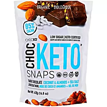 Generic ChocXO - ChocKETO Dark Chocolate Coconut Almond Sea Salt Snaps (420g Keto Snack)