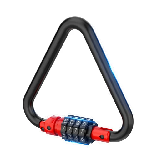 BiceNoning Combination Locks, Heavy Duty Carabiner Clip, Triangles-Shaped Code Combo Cable Lock for Bike, Helmet, Fence & Travel Case Security (1, Red)