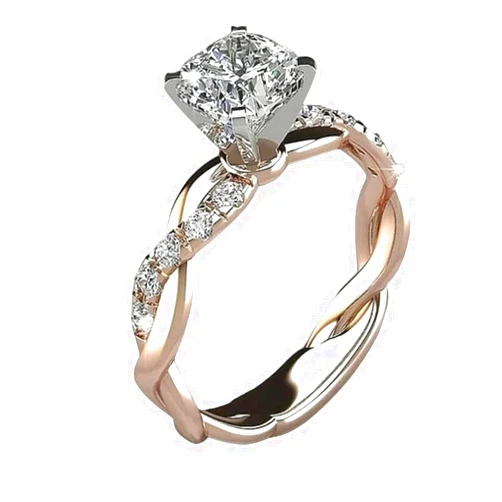 NTHUEANLONE New 2024 Yeni Kristal Nişan Pençeleri Tasarım Yüzükler Kadınlar Için Beyaz Zirkon Kübik Zarif Yüzükler Kadın Düğün Takısı Hediyeler Jewelry Fashion Accessories Creative Gift