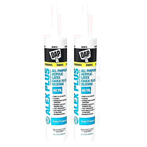 DAP INC 18152 10.1oz White Alex Plus Acrylic Latex Caulk with Silicone (Pack of 2)