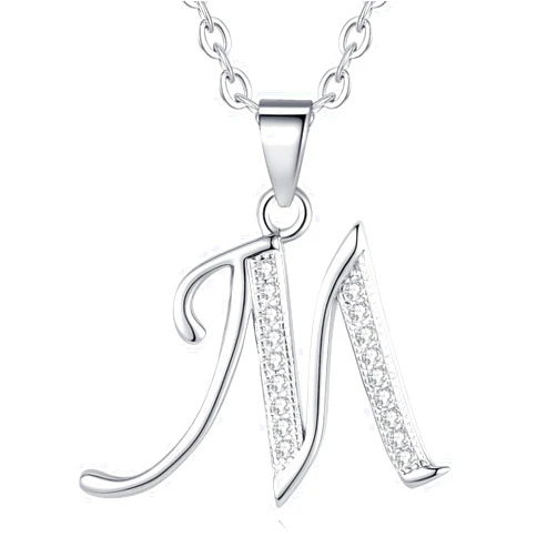 VIKI LYNN Initial Necklace for Women Letter pendant Necklace A to Z with Cubic Zirconia Silver or Gold Letter Charm Necklace Anniversary, Birthday, Graduation Gift for Women, Mom, Her