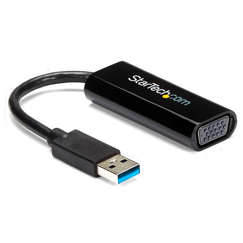 StarTech.com USB 3.0 to VGA Adapter - Slim Design - 1920x1200 - External Video & Graphics Card - Multi-Monitor Display Adapter - Supports Windows (USB32VGAES)