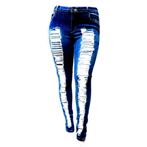 1826 Jeans Jack David 1826 Womens Plus Size Stretchy Ripped Denim Jeans Skinny Leg Pants
