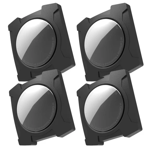 AZXL Airtag Holder Solid Air tag Case with 3M Adhesive Sticker, Hidden Stick On Mount for Apple Air Tag Black 4 Pack